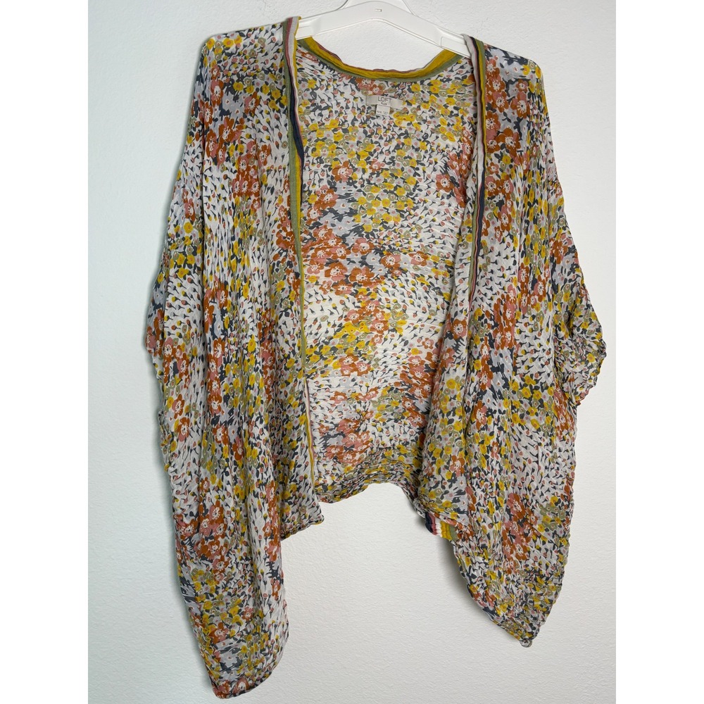 Loft Plus Floral Kimono Wrap Open Front Cardigan Multi Color‎ Size 16/18 XL/2XL